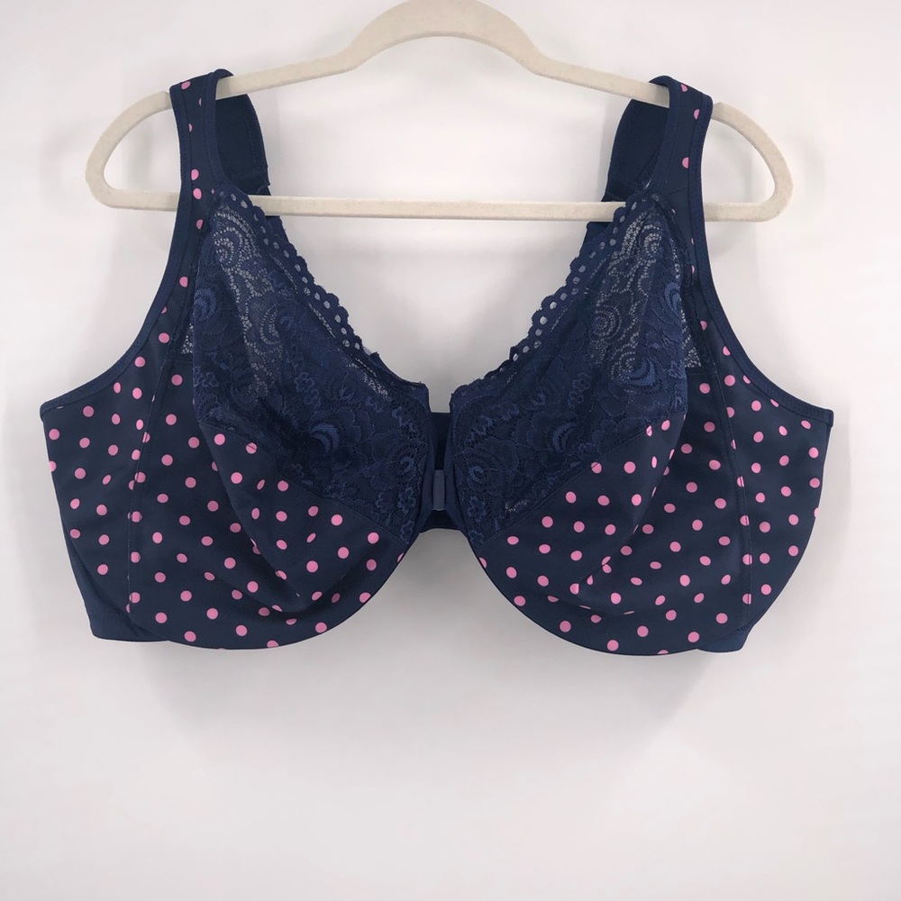 Glamorise Plus Size Full Figure WonderWire Front-Close Bra in Medieval Blue NWOT - Picture 3 of 9
